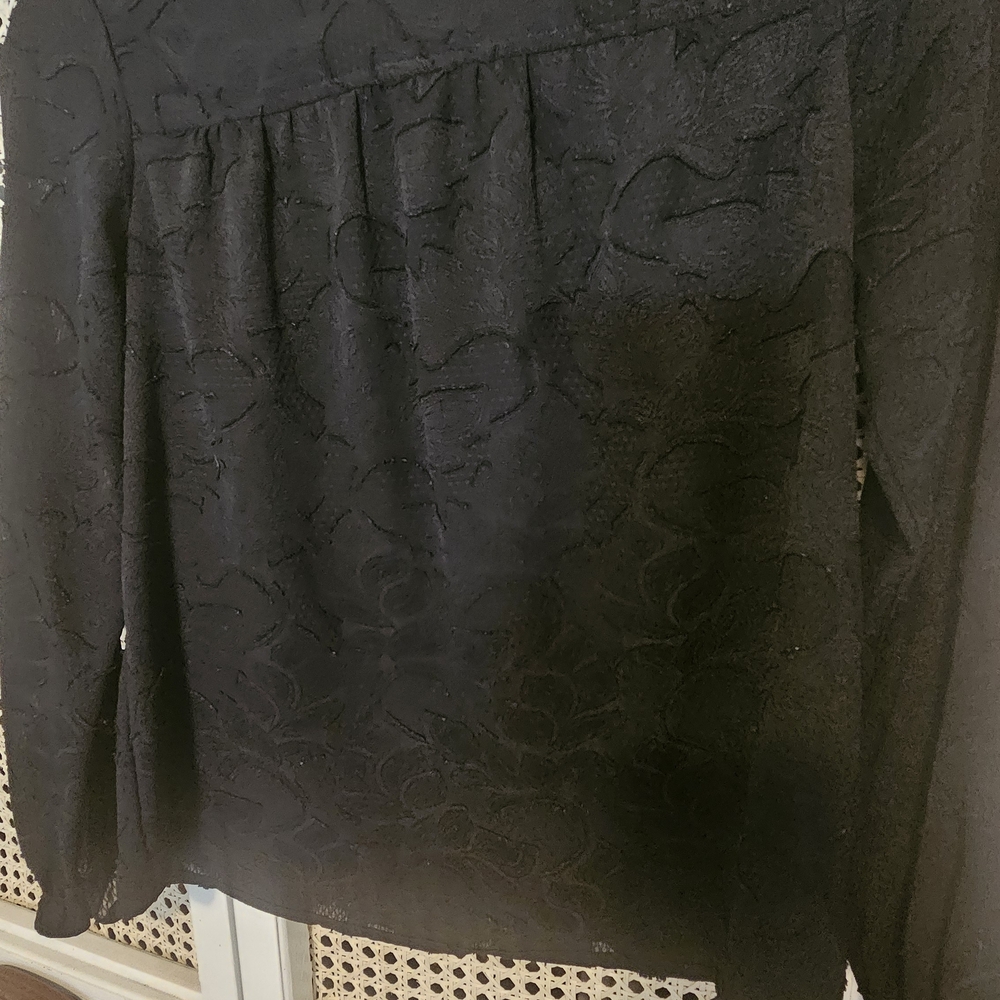 Banana Republic Elegant Black Floral Blouse